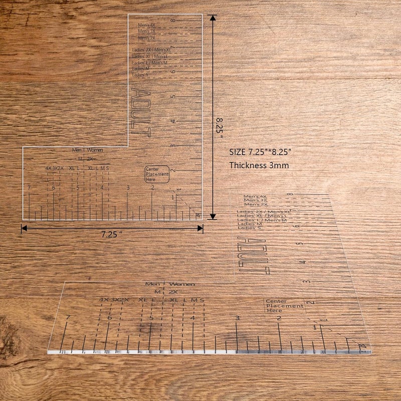 Colini Left Chest Logo Placement Tool for Heat Press, Embroidery Placement Ruler, Acrylic Tshirt Ruler for Pocket Prints - Image 3